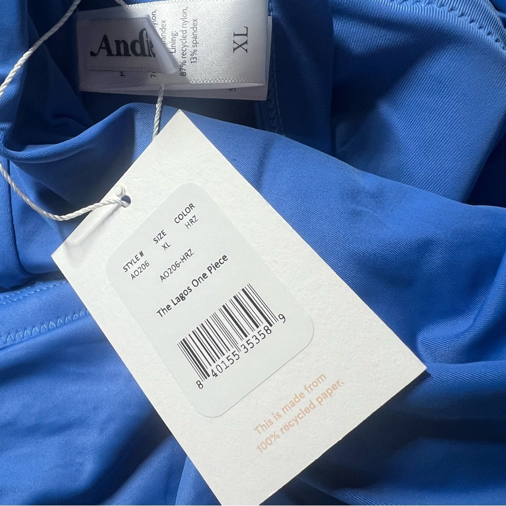 NWT Andie Swim The Lagos One Piece Swimsuit Flat Smooth Horizon Blue Size XL NEW - Picture 12 of 12